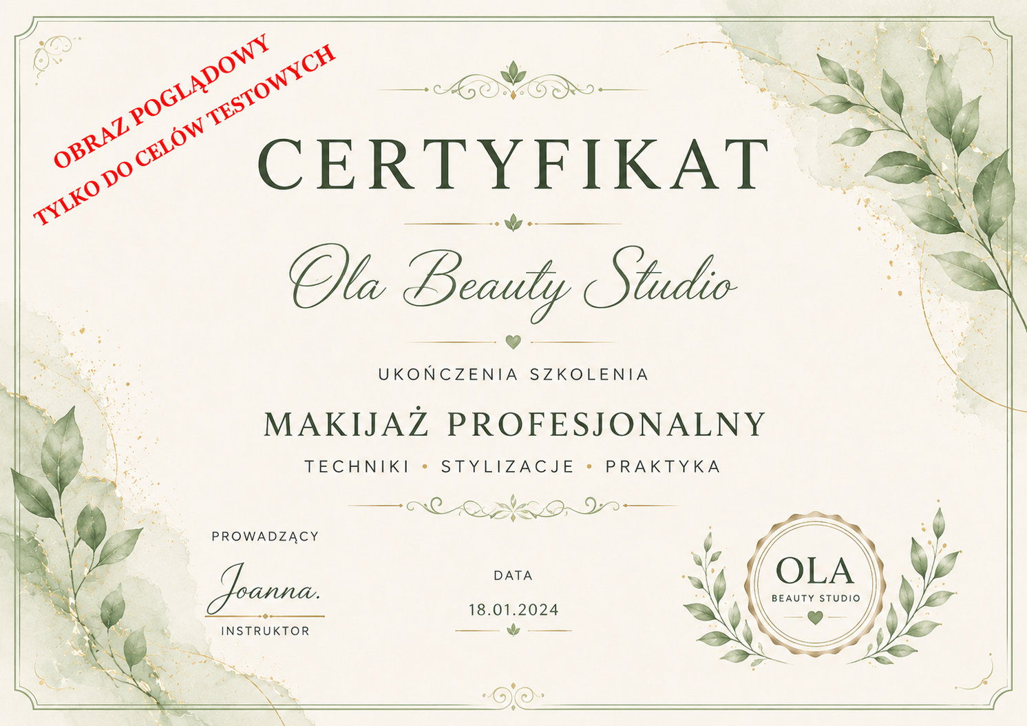 Certyfikat beauty